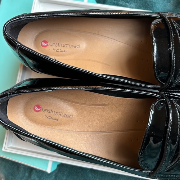 Unstructured by Clarks UN Blush Go Women's Loafers Black Patent Leather Size 8.5 - Picture 8 of 13